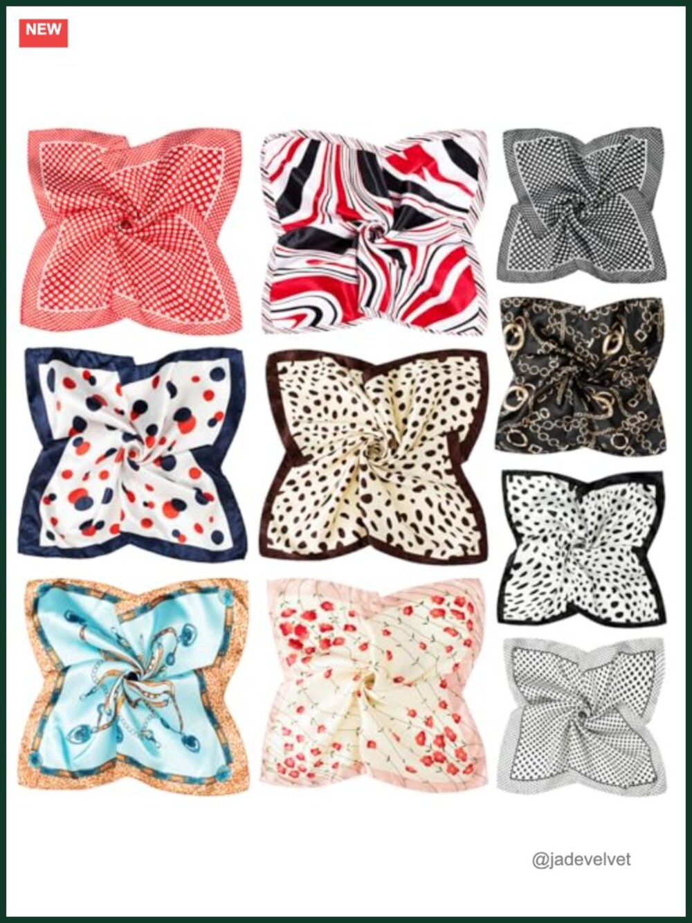 10 Pcs Square Satin Scarf Set Women Hair Neck Headscarf 20x20in